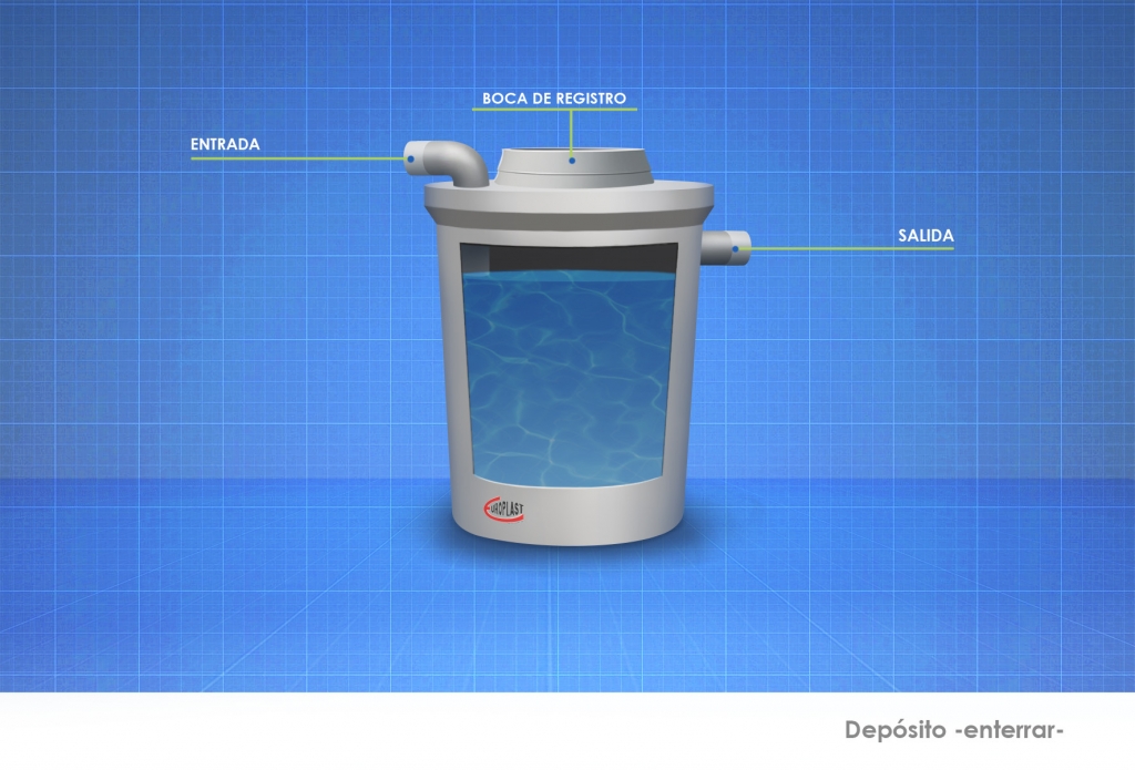 Deposito de agua potable cilíndrico (enterrable)